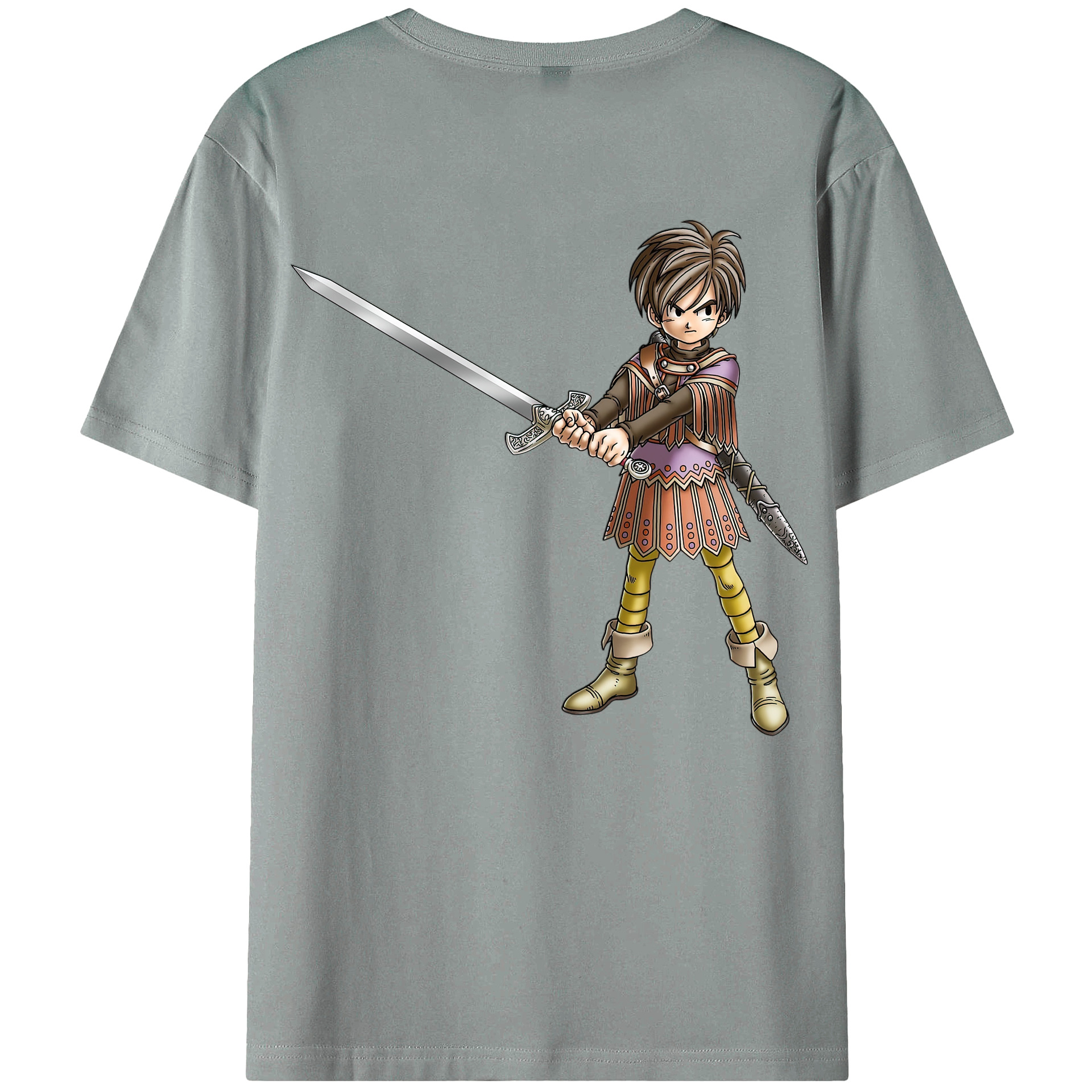（画像用） ドラゴンクエスト Doragon Kuesuto Dragon Quest 綿100％ メンズ半袖Tシャツ（バックプリント） 通気性